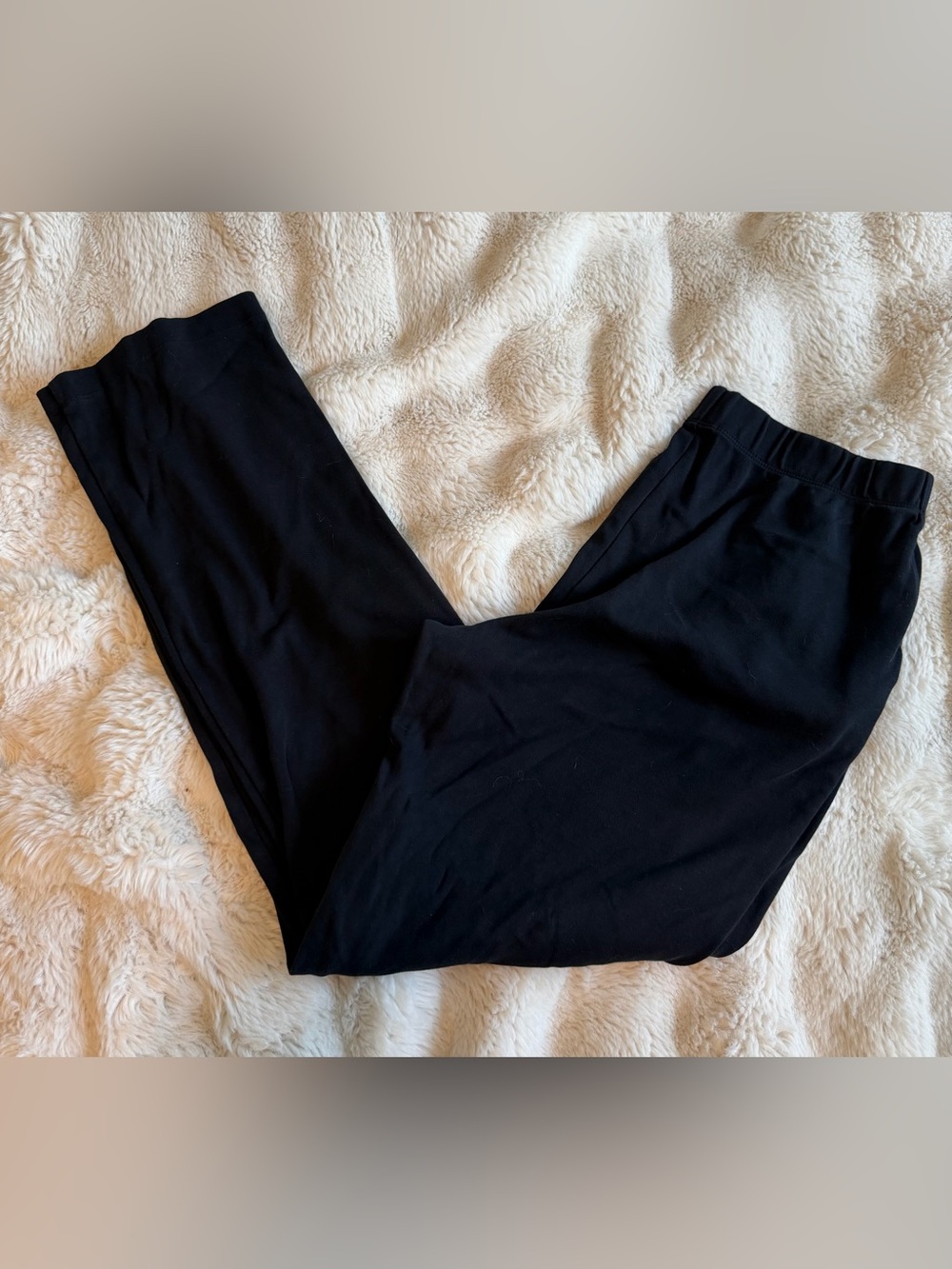 Lands’ End Sport Knit Straight Leg Pants Medium Tall 10-12 Black NWOT